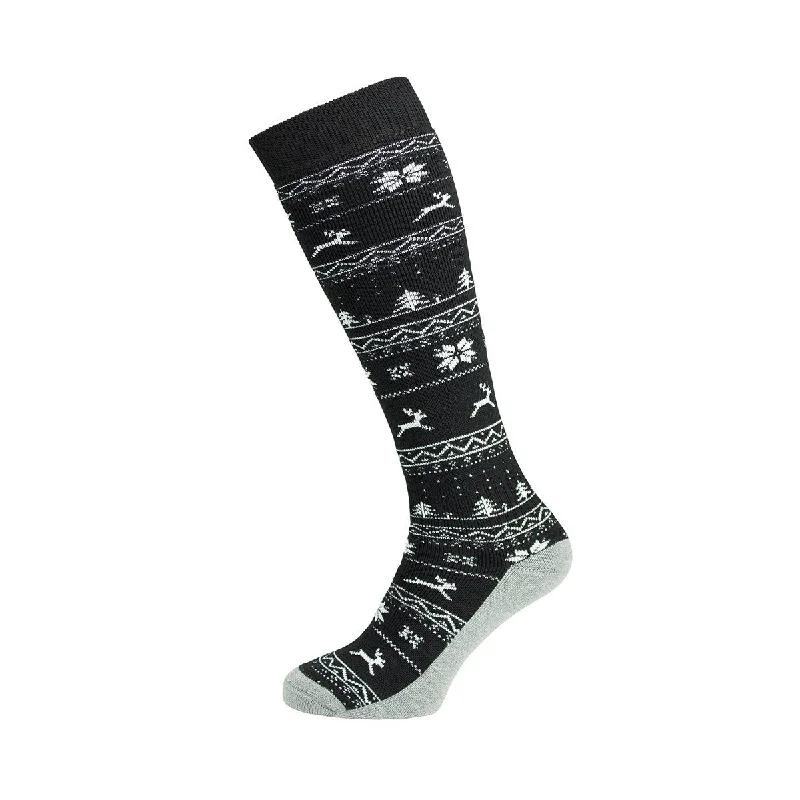 Performance Pattern Ski Sock - Alpine Black